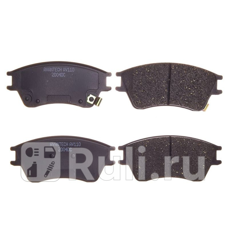 Колодки тормозные дисковые передние противоскрипная пластина в компл FR Hyundai Elantra AVANTECH AV110 250₽