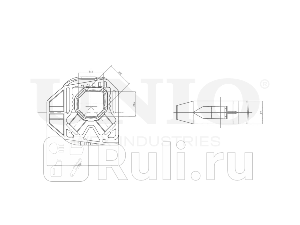 Кронштейн крепления радиатора охлаждения UNIO RMP-15184 440₽