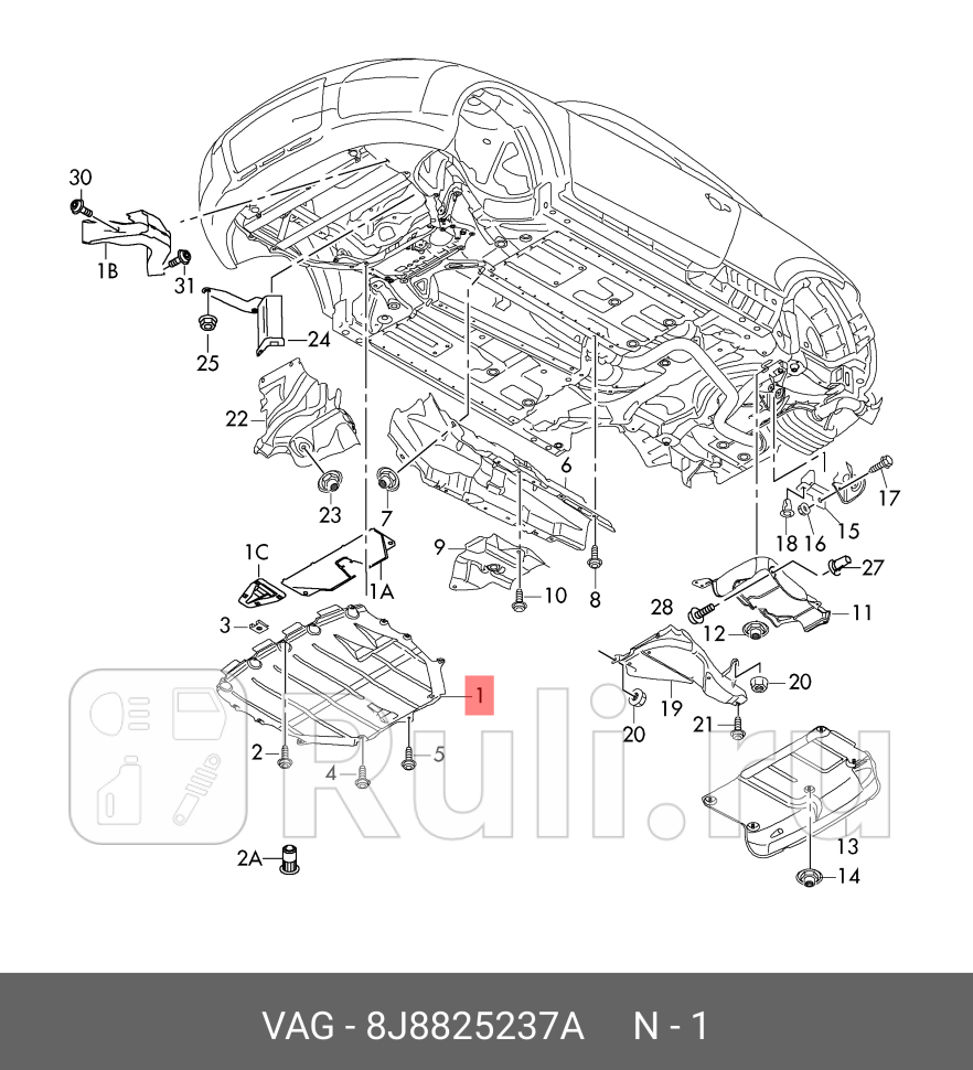 Защита картера AUDI TT8J3 2006 VAG 8J8825237A 15180₽