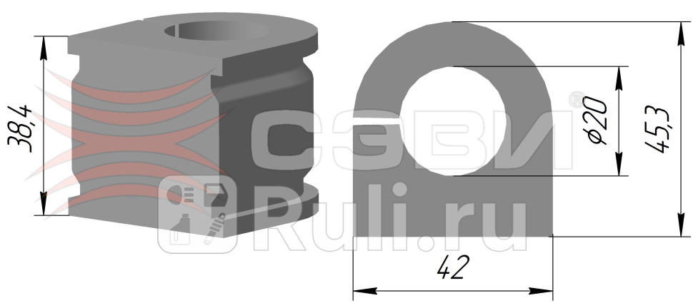 Втулка стабилизатора ВАЗ 2180 Lada Vesta 2 шт СЭВИ Эксперт СЭВИ 2217-6040 270₽