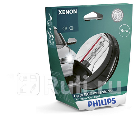 Лампа D1S 35W PHILIPS X-treme Vision 4300K 150 яркости PHILIPS 85415XV2S1 9160₽