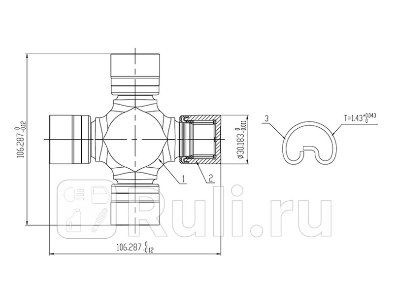 Крестовина NISSAN ARMADA TA60TITAN A60INFINITI QX56 SAT ST-C7126-ZE00A 1060₽
