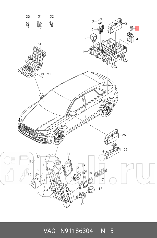 Предохранитель VAG N91186304 0₽
