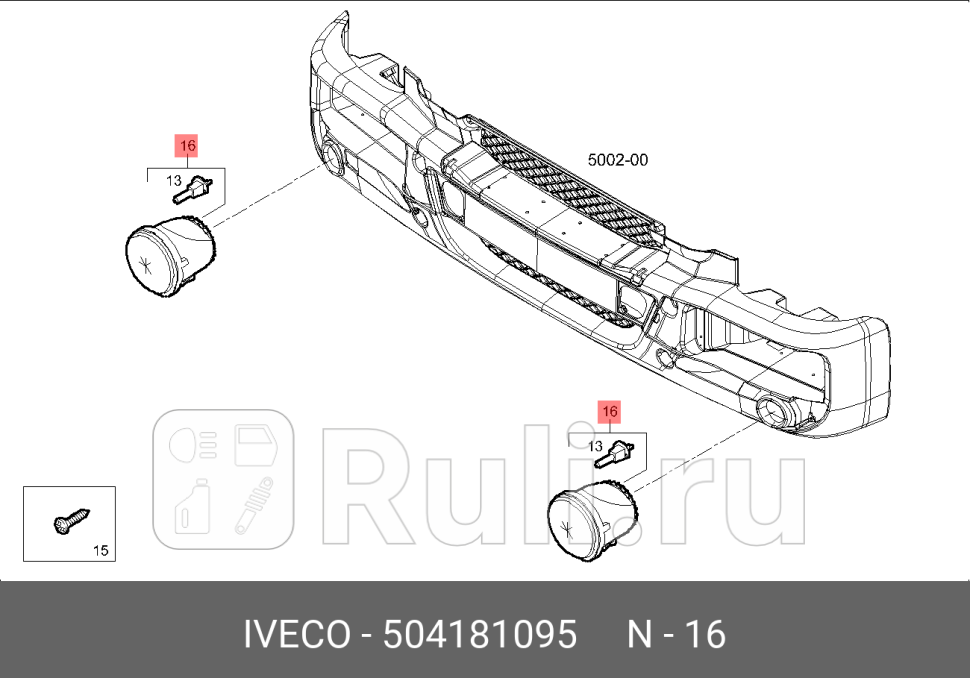 фара противотуманная праваялевая Н1 V12 Iveco Stralis II 08EurocargoTrakker II IVECO 504181095 0₽