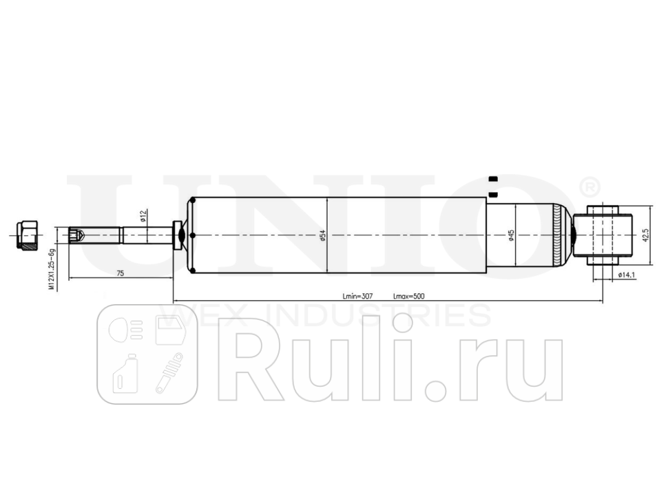 Амортизатор газовый задней подвески UNIO SAB-10438 2630₽