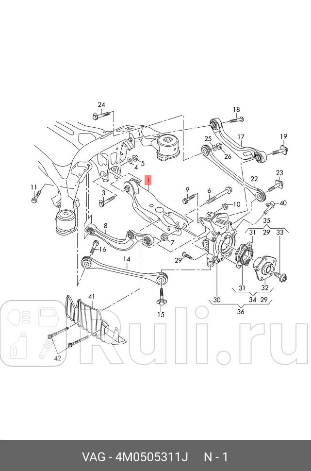 Рычаг подвески поперечный Q7 VAG 4M0505311J 0₽