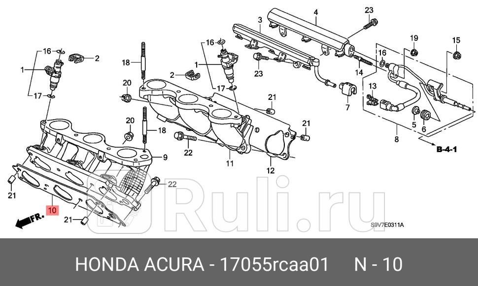 Прокладка основания переднего инжектора HONDA 17055RCAA01 0₽