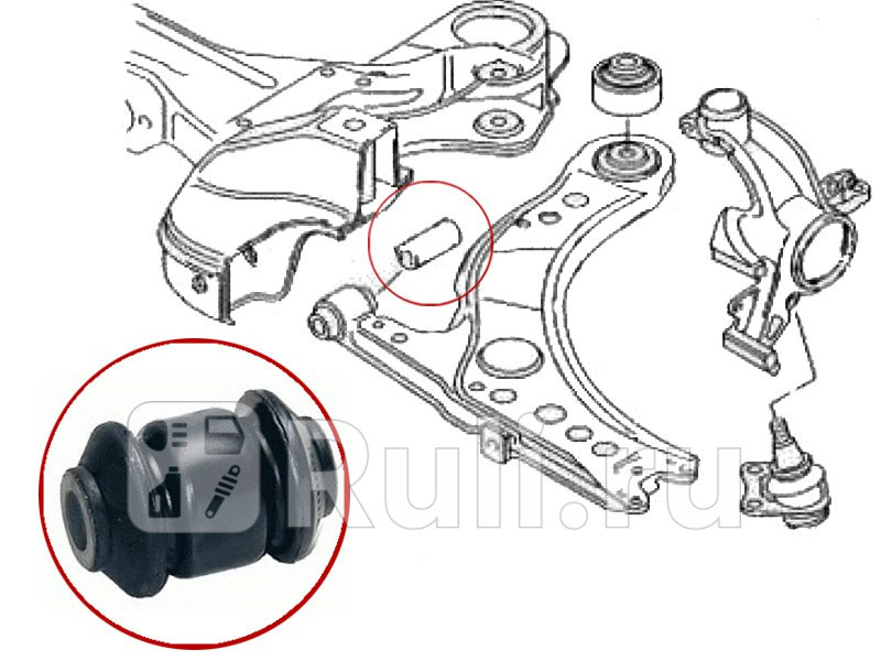Сайлентблок FR рычага передний Volkswagen Golf 97-03 Audi A3 2000-2003 Skoda Octavia Fabia 1997-201 SAT ST-357407182 130₽