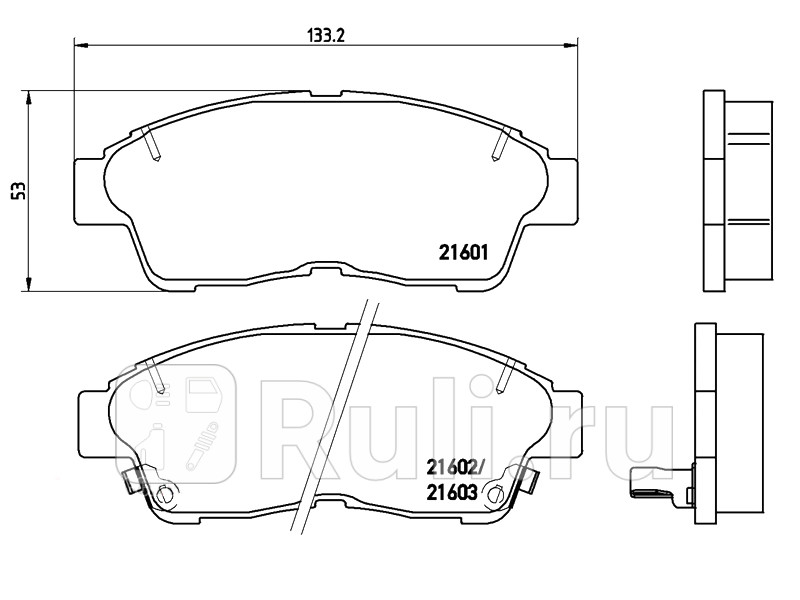Колодки тормозные дисковые передние для Toyota Rav4 2000-2006 BREMBO P 83 034 2250₽