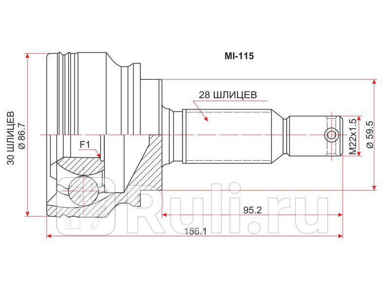 Шрус наружный MITSUBISHI LANCER X 4A91 07- SAT MI-115 1920₽