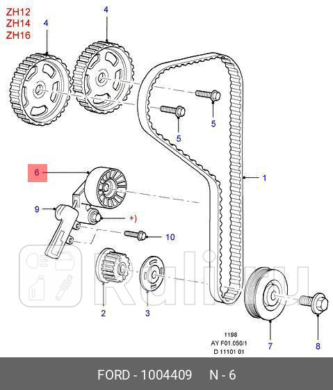 Натяжитель FORD FORD 1004409 1140₽