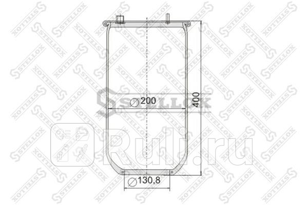 Пневмопод без стак h400 3штM10 1отв-штМ16 Низ отвD1308 DAF STELLOX 90-08870-SX 3680₽