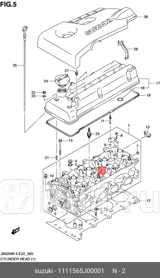 Направляющая клапана 11115-65j00-001 89 SUZUKI 1111565J00001 2150₽