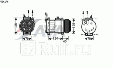 Компрессор кондиционера для Mercedes W202 1993-2000 AVA MSK276 10410₽