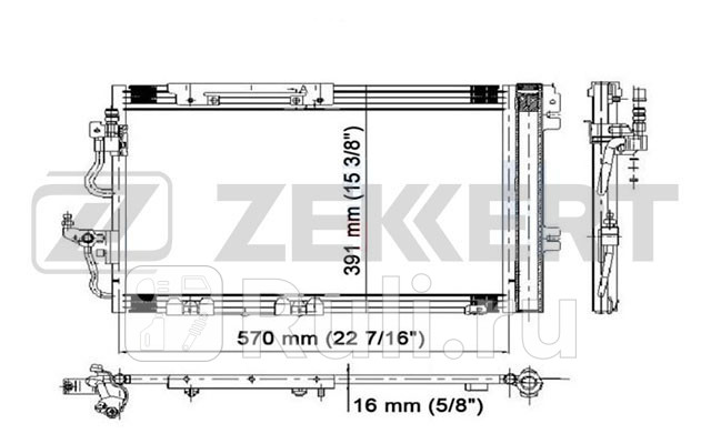 Радиатор кондиционера Opel Astra H 04- Zafira B 05- Zekkert mk-3037 11900₽