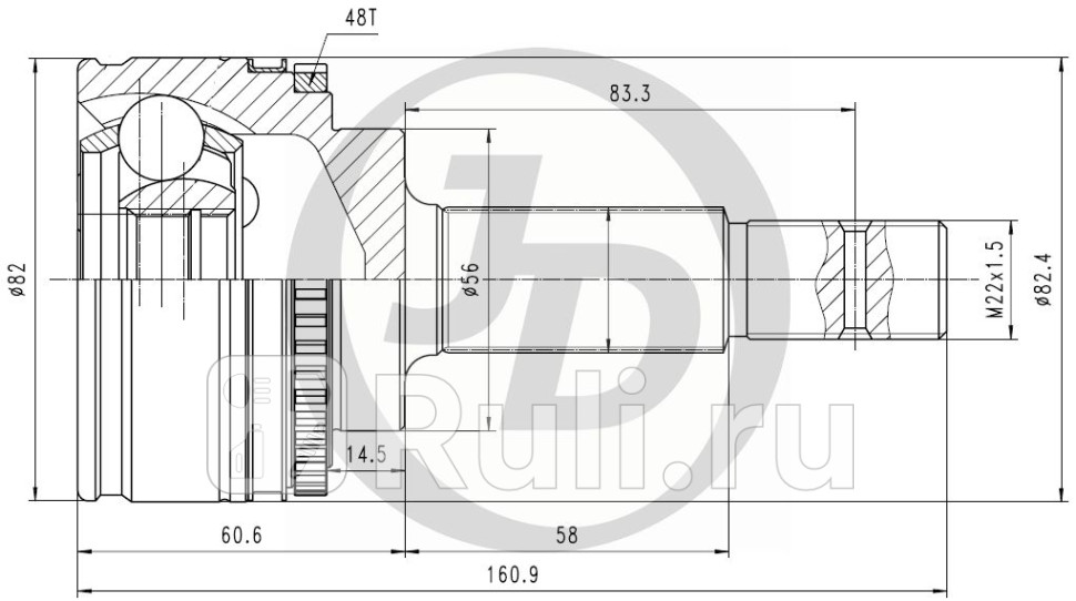 ШРУС внешний ABS TO051A48 JD JCT0059A 1760₽