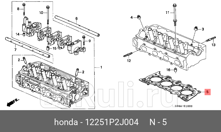 Прокладка головки блока цилиндров HONDA 12251P2J004 7230₽