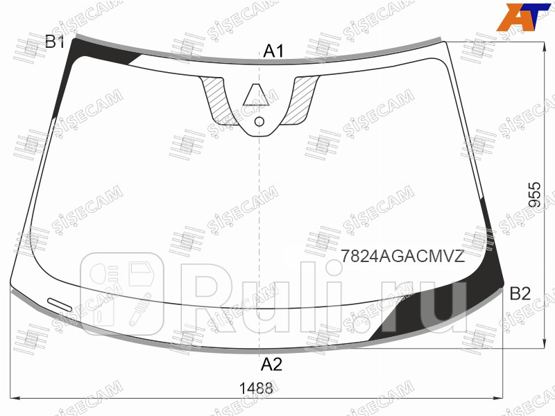 Лобовое стекло для Skoda Octavia A8 (2019-2021) SISECAM 7824AGACMVZ