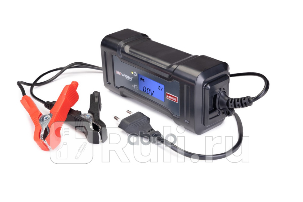Зарядное устройство для автомобиля 12В 6A для АКБ до 100 Ач цифровой дисплей Ween 1610100 3180₽