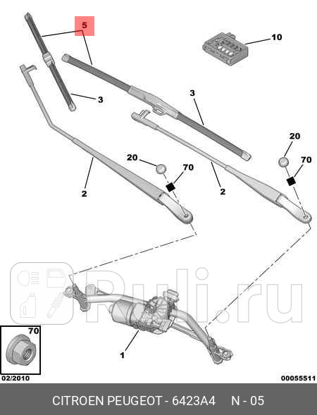 Щетки стеклоочистителя 650430мм гибридные Комплект PEUGEOT 207 PSA 6423A4 3290₽