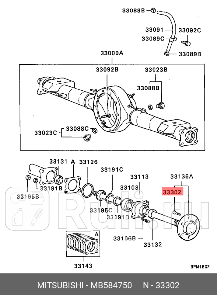 Шпилька ступицы mitsubishi pajeromontero l200 MITSUBISHI MB584750 240₽