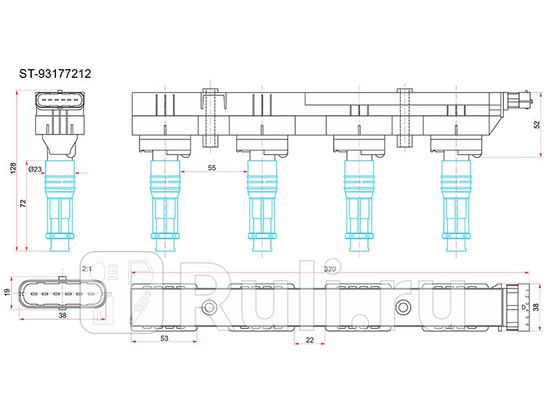 Катушка зажигания для Opel Astra G 1998-2004 SAT ST-93177212 4160₽