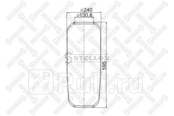 Пневмоподушка кон 465-210-1308 1008 MAN MB 1838 LS STELLOX 90-08730-SX 3640₽