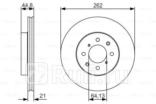 Диск тормозной передний для Honda Civic седан 2001-2005 BOSCH 0 986 479 R80 2360₽