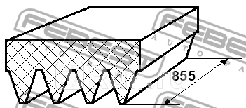 Ремень поликлиновой 4 клина 88126-4L855 FEBEST 88126-4L855 610₽