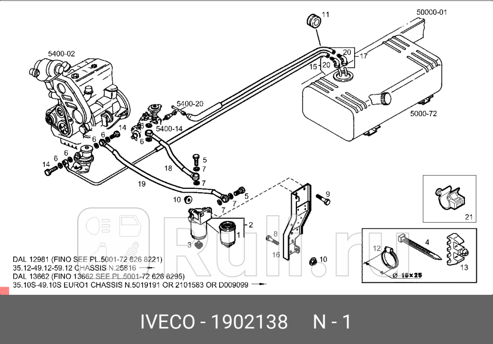 фильтр топливный Iveco Daily 85 IVECO 1902138 1530₽