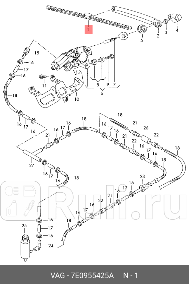 Щетка стеклоочистителя VAG 7e0955425a 2970₽
