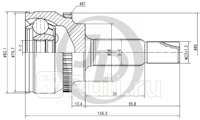 ШРУС внешний ABS 151539 JD JCT0142A 1700₽