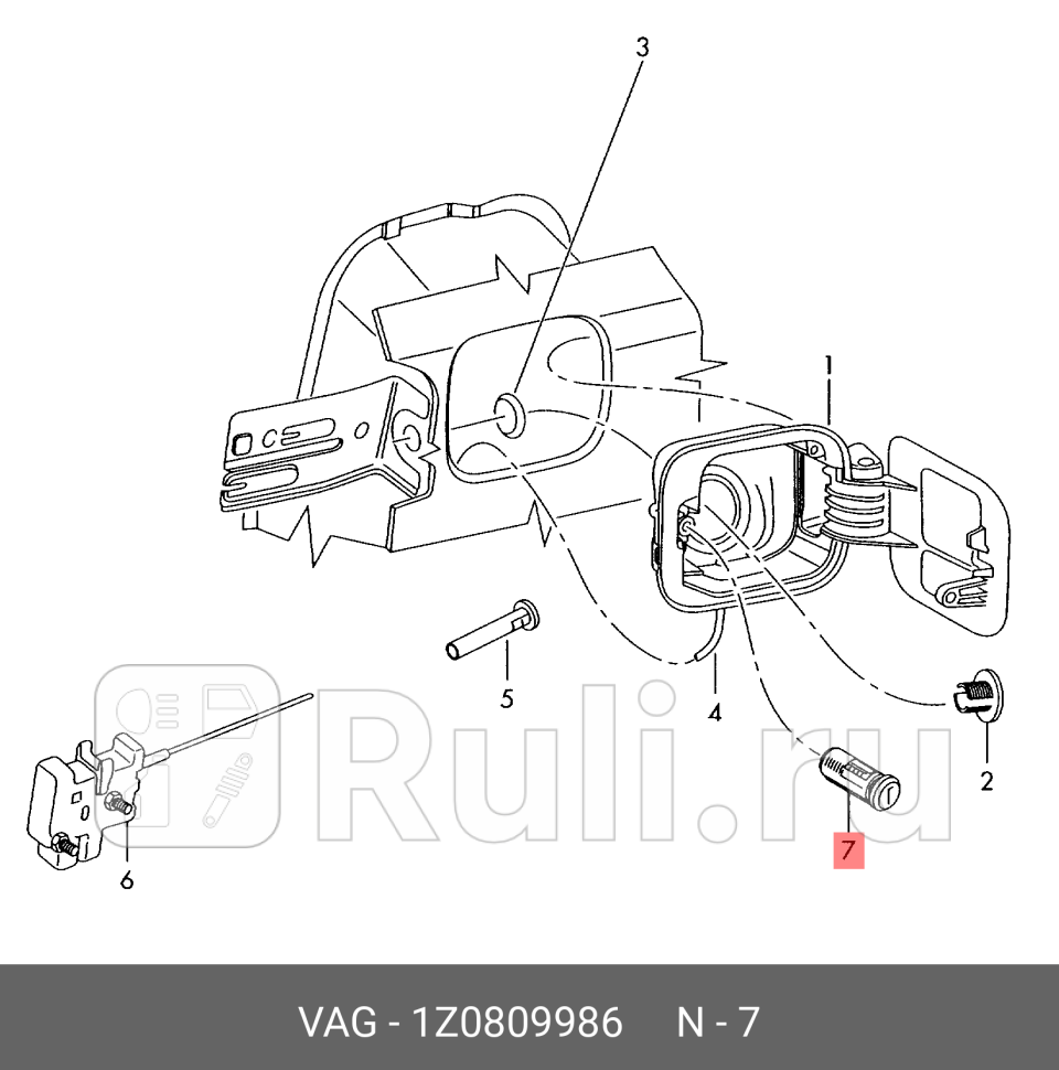 Сердцевина замка двери Skoda Octavia A5 1Z- 2004-2013 VAG 1Z0809986 820₽