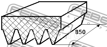 Ремень поликлиновой 4PK850 Toyota Carina E 16 93 FEBEST 88126-4L850 600₽