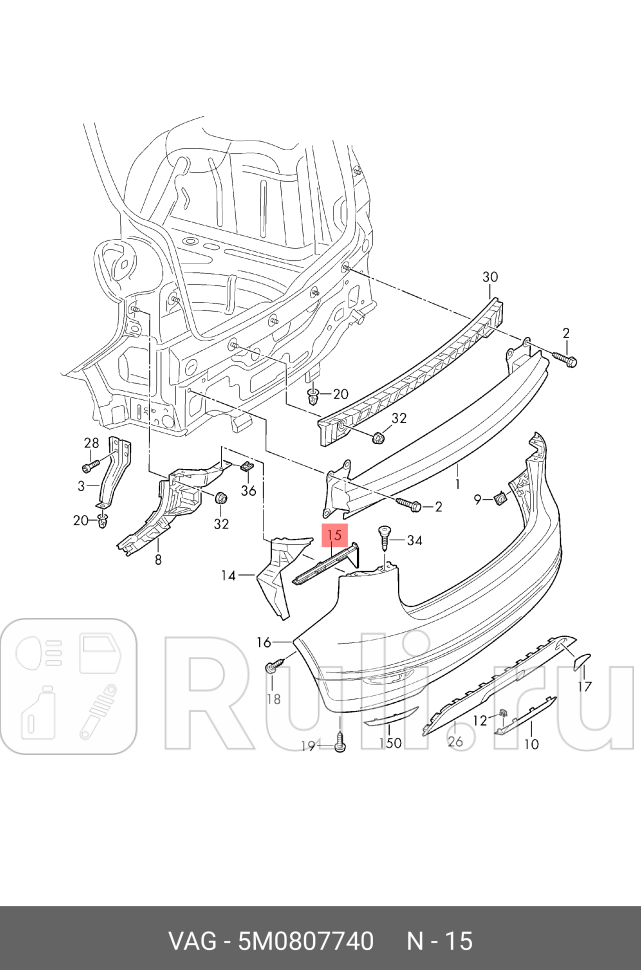 ДЕТАЛИ КРЕПЕЖНЫЕ VW VAG 5M0807740 1420₽
