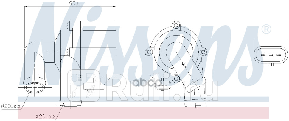 Насос водяной дополнительный электр NISSENS 831072 11180₽