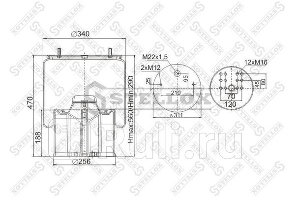 Пневмопод со стак STELLOX 90-08814-SX 9150₽