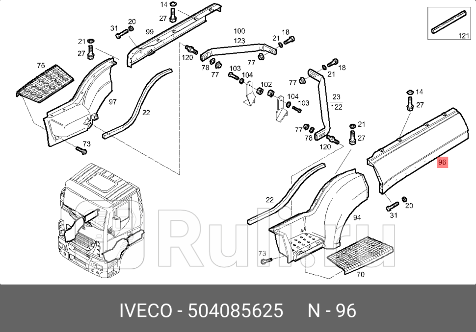 накладка крыла переднего левого IVECO IVECO 504085625 12480₽