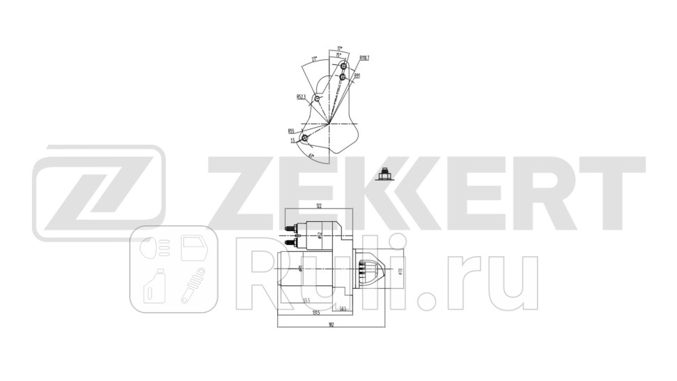 Стартер Nissan Qashqai J10 NJ10 10- Note E11 NE11 06- Juke F15 12- Cube Z12 09- Micra Zekkert an-1081 8060₽