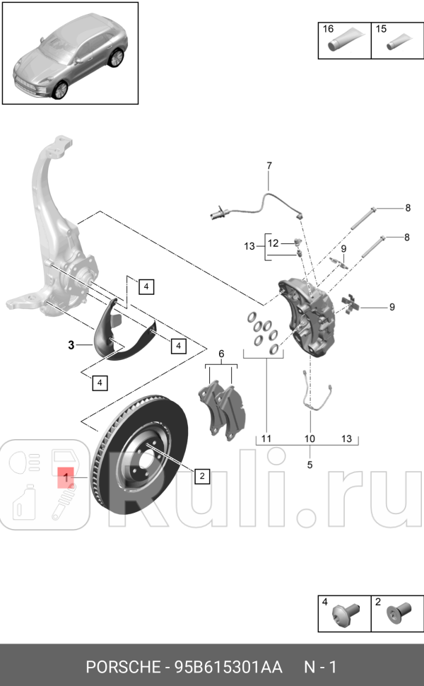 Диск тормозной VAG 95B615301AA 0₽