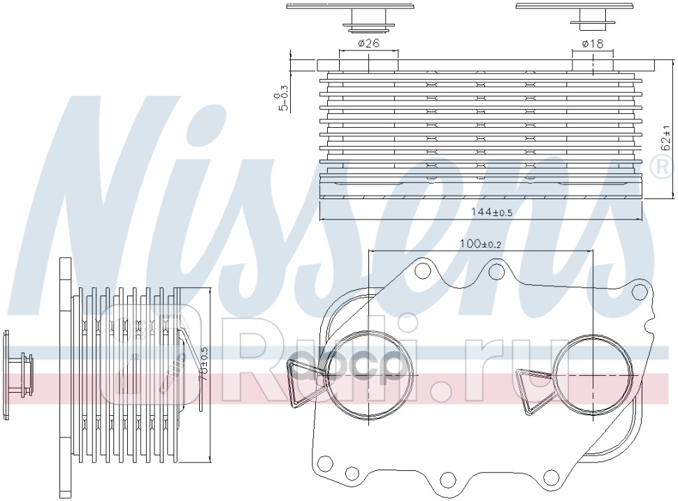 радиатор масляный MAN двD2842 NISSENS 91137 0₽