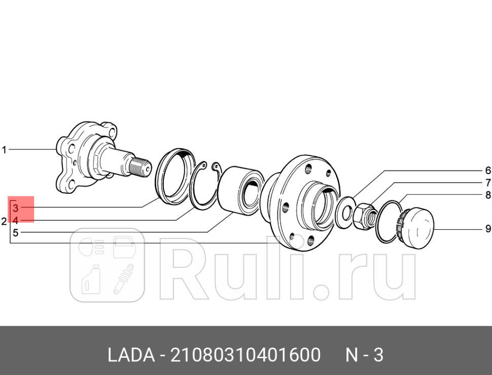 кольцо ступицы зад Lada LADA 21080310401600 100₽