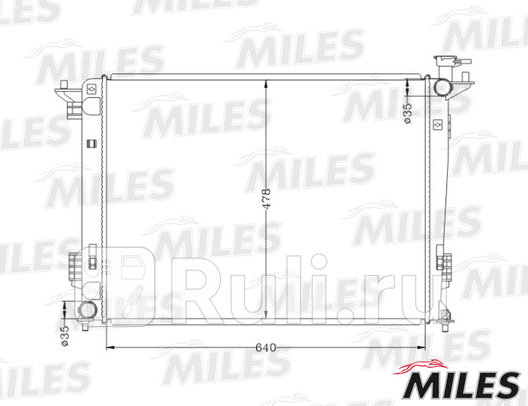 РАДИАТОР HYUNDAI IX35 KIA SPORTAGE 20 MT KOREA 10- 1070207028081901727501 MILES ACRB475 0₽