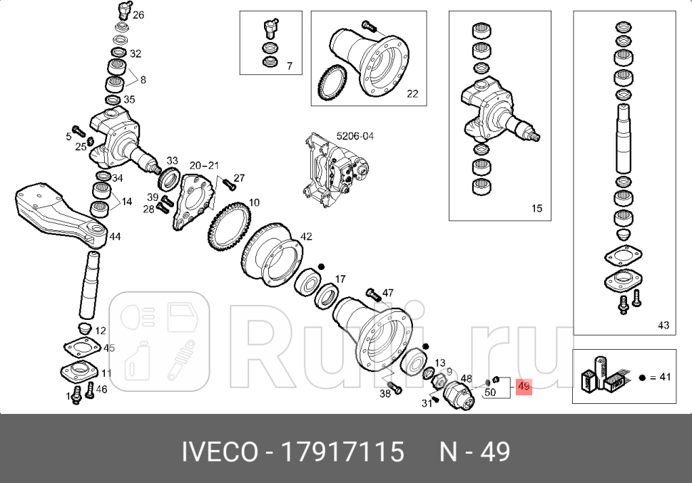 пробка крышки ступицым перед M27x2 для IV7184091 2x Iveco EGETESETStralis IVECO 17917115 0₽