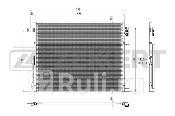 Радиатор кондиционера Jeep Grand Cherokee IV 10- Zekkert mk-3176 11730₽