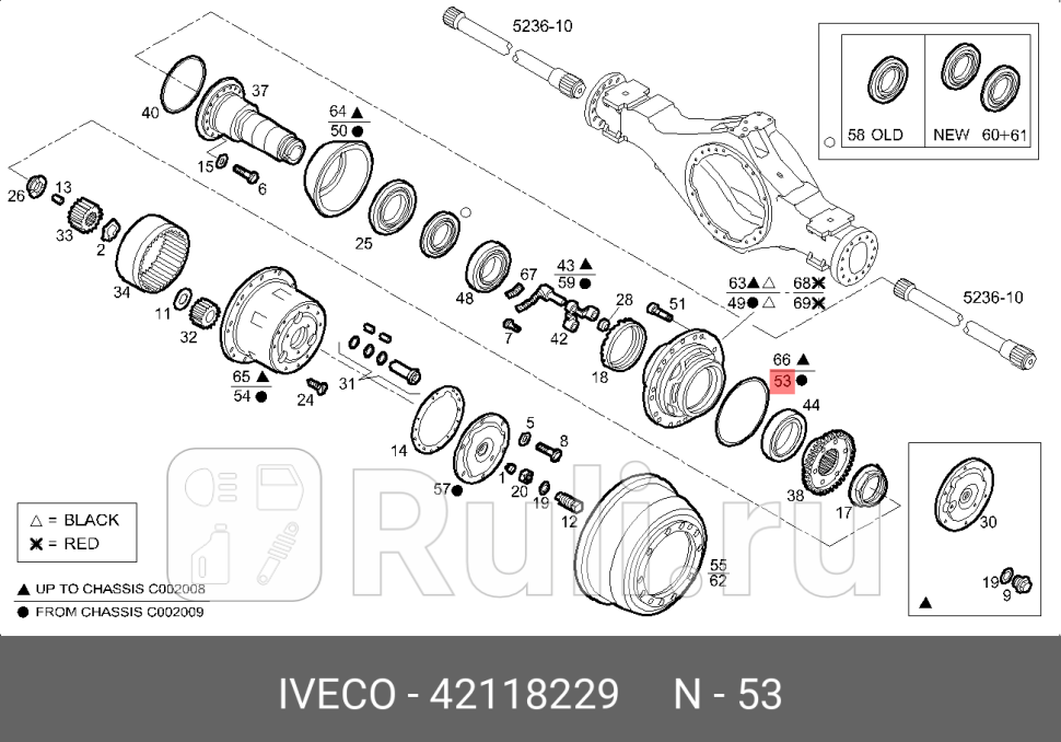 кольцо уплотнительное р ступицыIveco EuroTrakker IVECO 42118229 1510₽