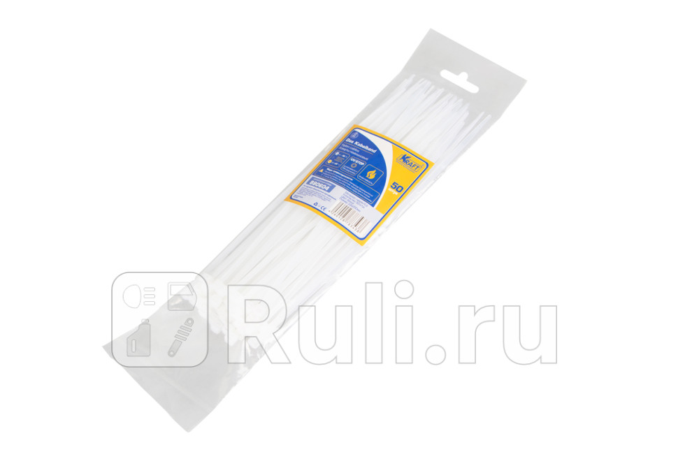 Хомут пластиковый 36 х 200 50 шт белый Kraft KRAFT KT 880604 190₽