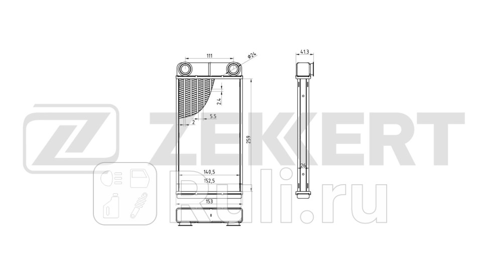 Радиатор отопителя Gaz Gazelle Next A21_ A22_ A31_ A32_ A6_ C4_ 13- Gazon Next 14- Zekkert mk-5169 3130₽
