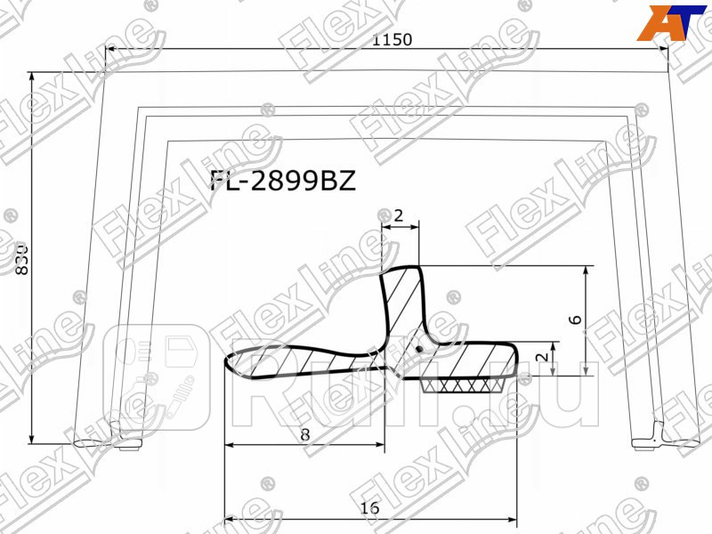 Уплотнитель лобового стекла  FLEXLINE FL-2899BZ