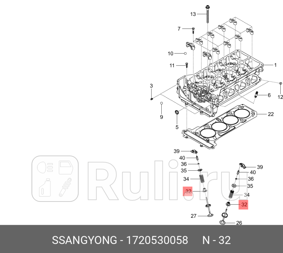 колпачок маслосъёмный ORG SSANG YONG 1720530058 0₽